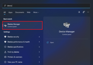 Open Device Manager by right-clicking