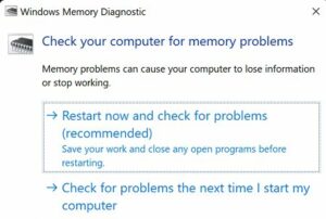 Run Microsoft Windows Memory Diagnostic 