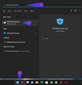 Search for Windows Security in the Start Menu