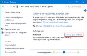 Tap on the option named Change plan settings across your laptop’s existing plan